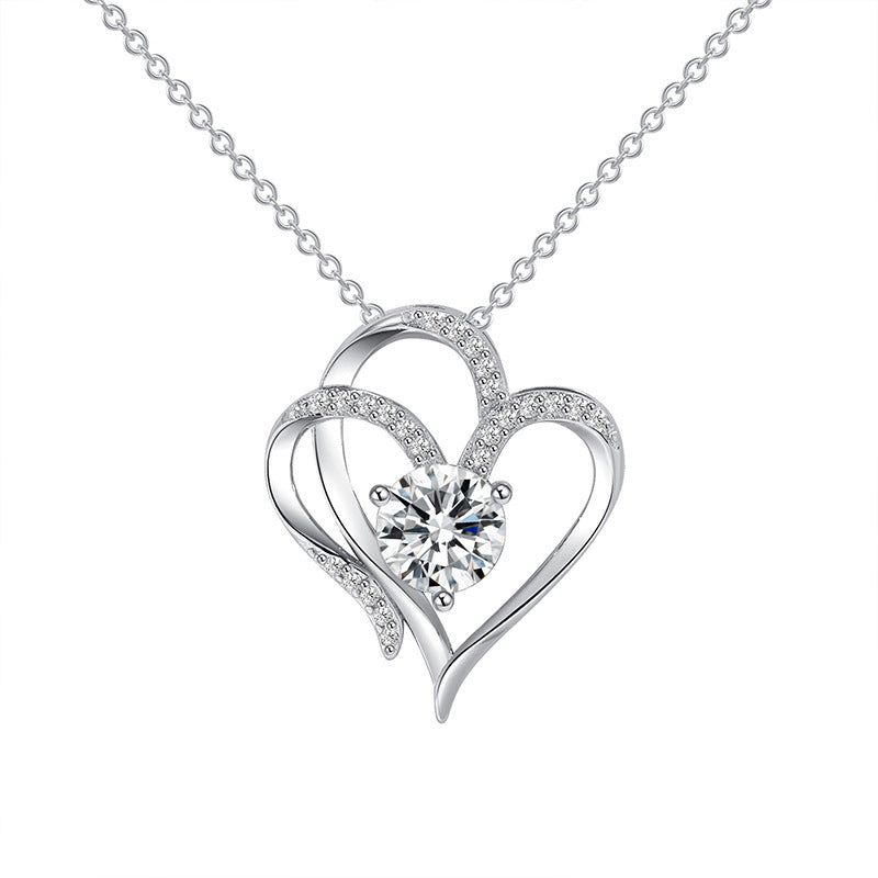 Doppel Herz Diamant Kette